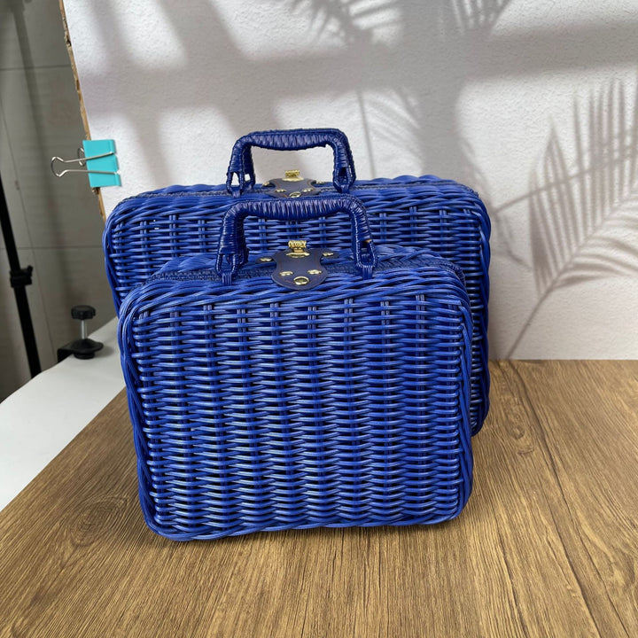 Dame elegant håndveske laget av flettet materiale Skanto