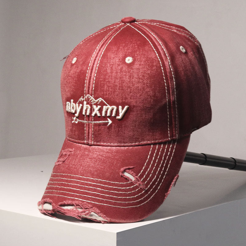 Herre Vintage Slitt Denim Baseball Caps Skanto