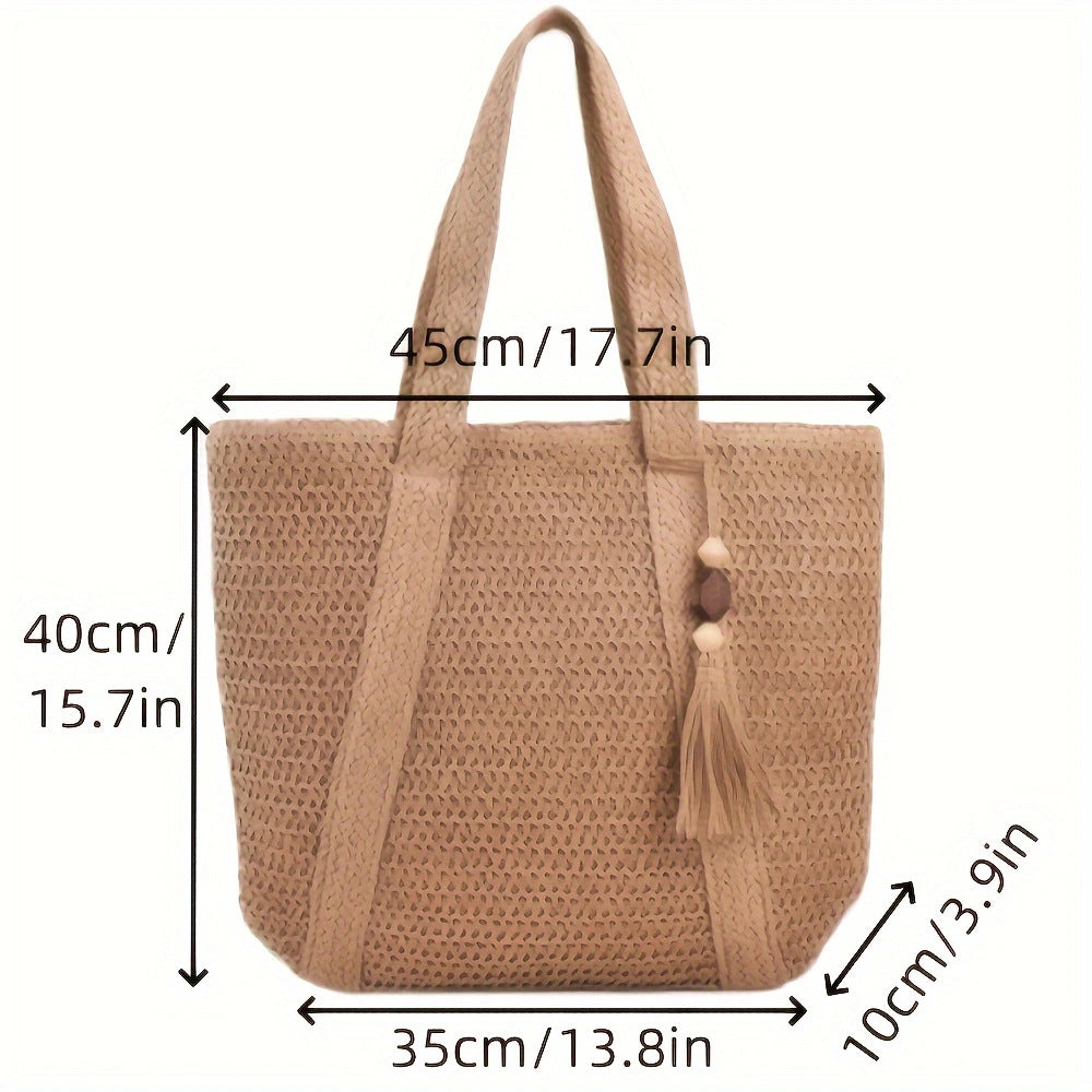 Makramee Tote med Flettet Design Skanto