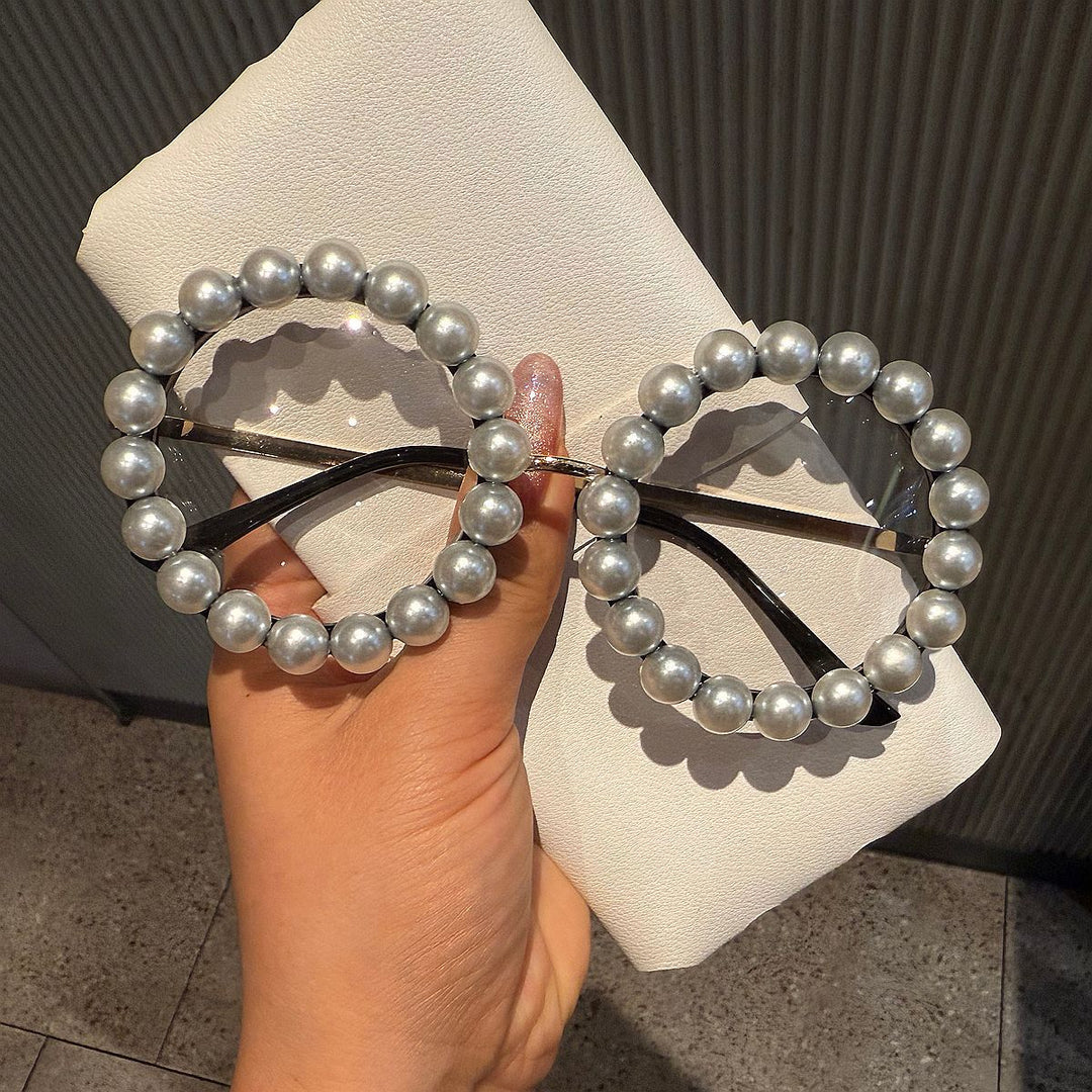 Dames elegant Vintage-solbriller med perledekor Skanto