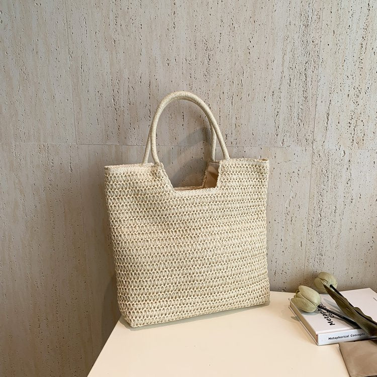 Håndvevd tote bag med strukturerte fletter Skanto