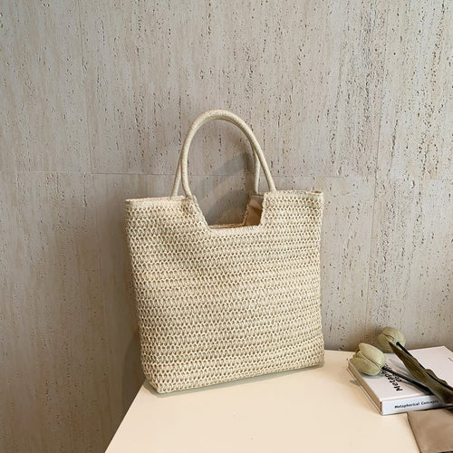 Håndvevd tote bag med strukturerte fletter Skanto