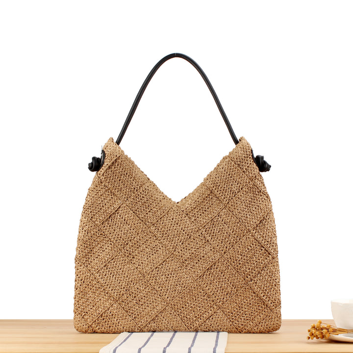 Handbag with modern geometric knit pattern Skanto