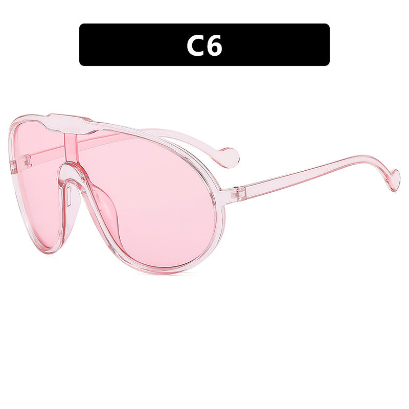 Dame futuristisk gjennomsiktig solbrille med elegant form Skanto