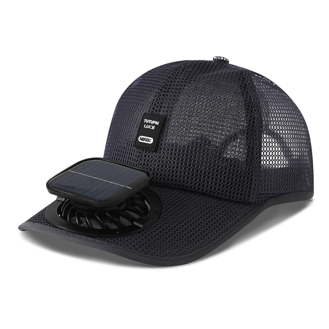 solardrevet mesh baseball cap med avtakbar frontvifte Skanto