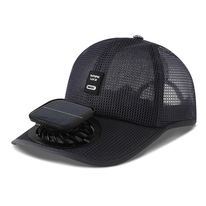 solardrevet mesh baseball cap med avtakbar frontvifte Skanto