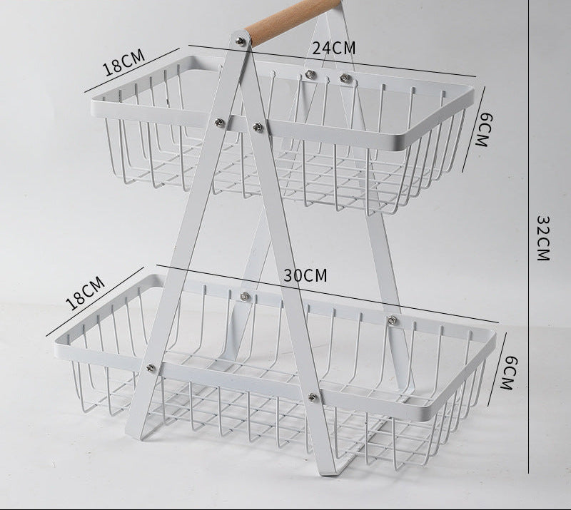 Robust To-Tier Metalloppbevaringskurv Skanto