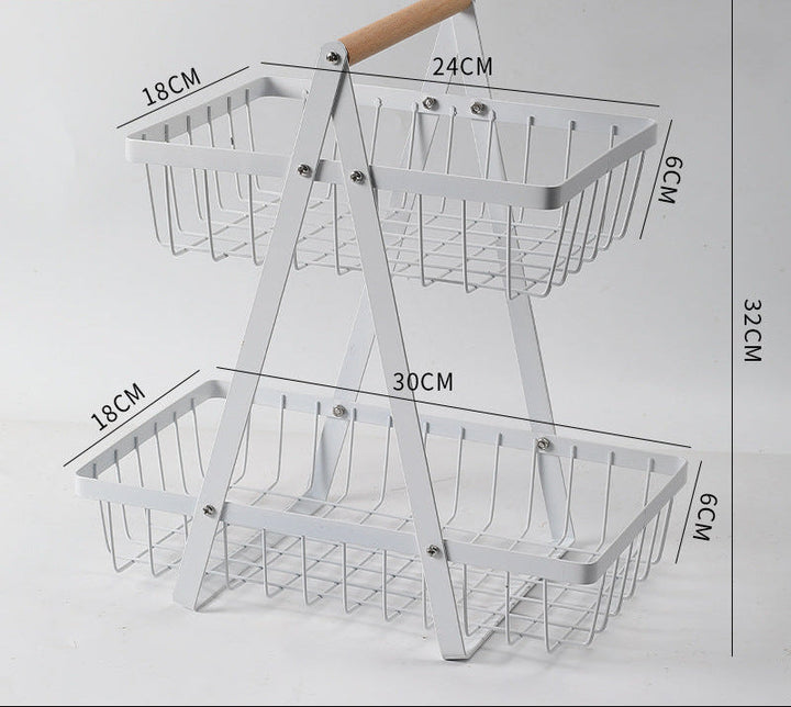 Robust To-Tier Metalloppbevaringskurv Skanto