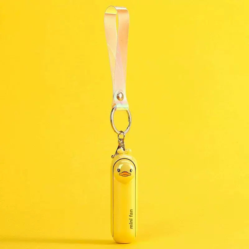 Unisex enhetsstørrelse oppladbar nøkkelring håndholdt mini-vifte med håndleddsstropp og ny art frosk charm Skanto