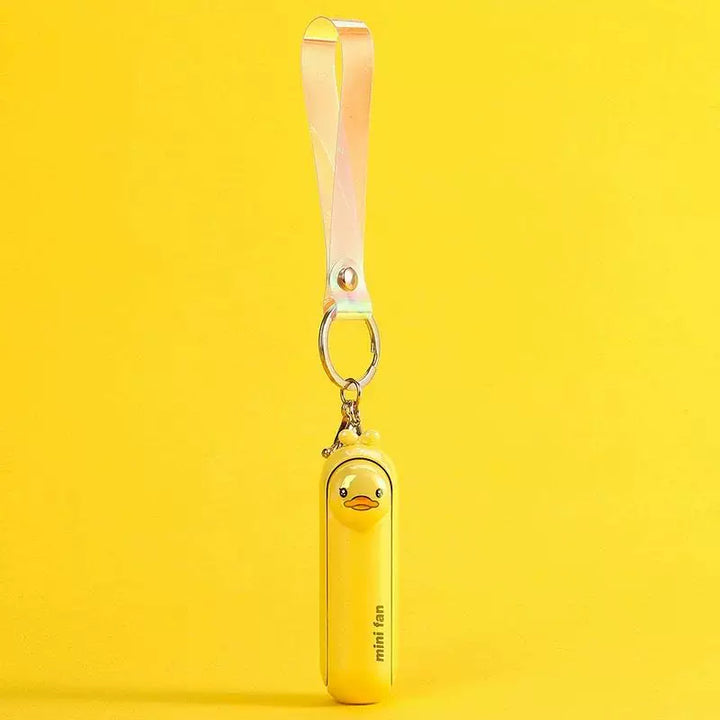 Unisex enhetsstørrelse oppladbar nøkkelring håndholdt mini-vifte med håndleddsstropp og ny art frosk charm Skanto