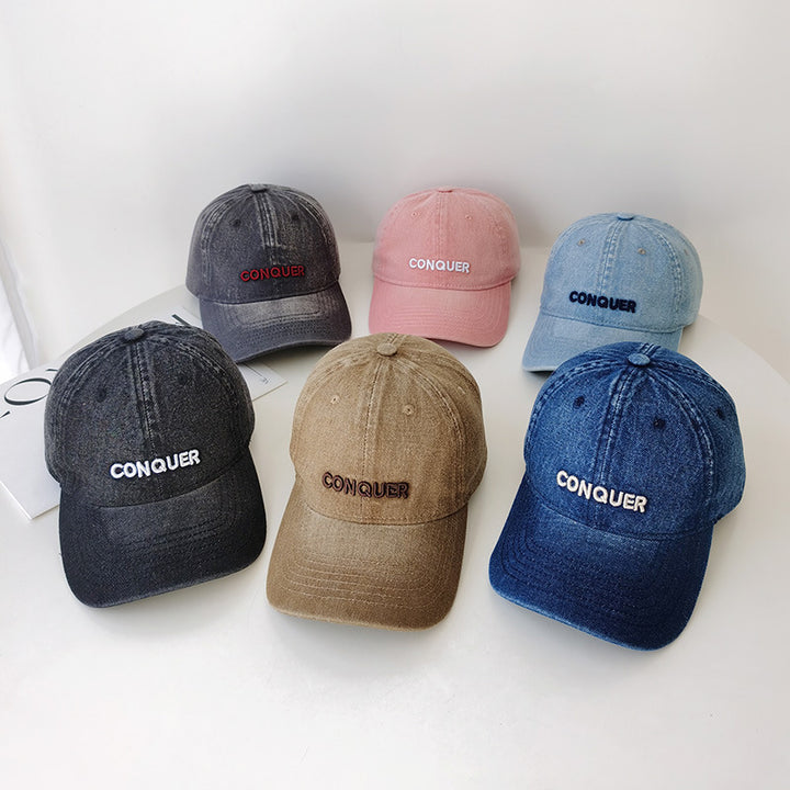 Kvinnenes Broderte Casual Denim Caps Skanto