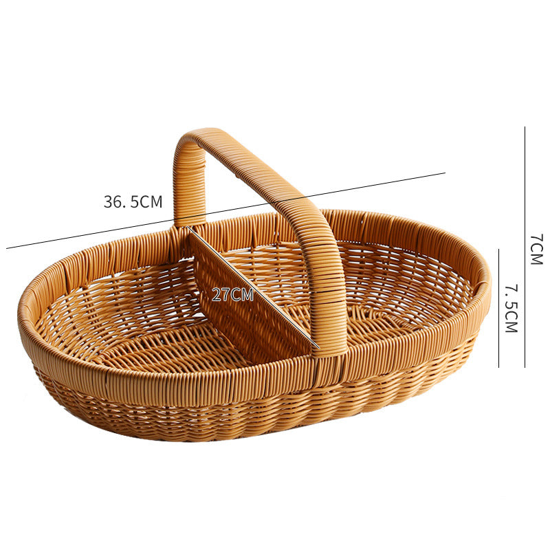 Vevd piknikkurv med skillevegg Skanto