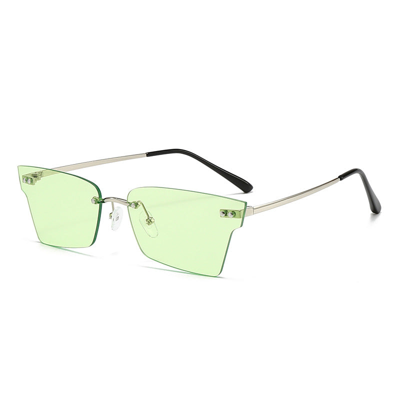 Dame trendy geometrisk solbrille med ultralett ramme Skanto
