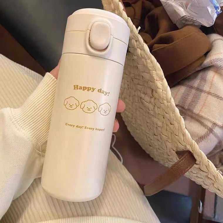 Damen Isolierflasche mit sicherem Druckverschluss und süßem Tierdesign Skanto