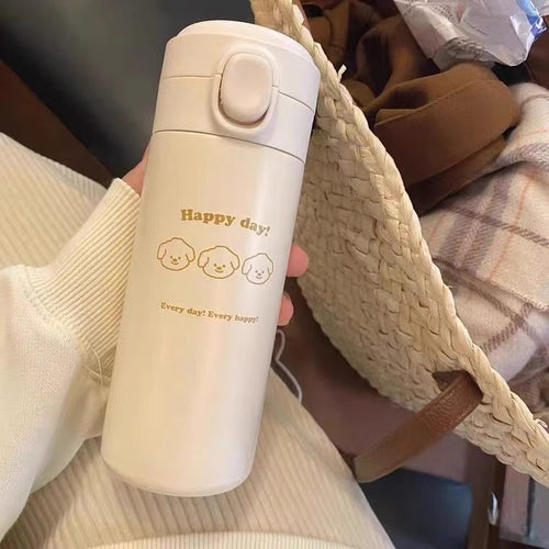 Damen Isolierflasche mit sicherem Druckverschluss und süßem Tierdesign Skanto