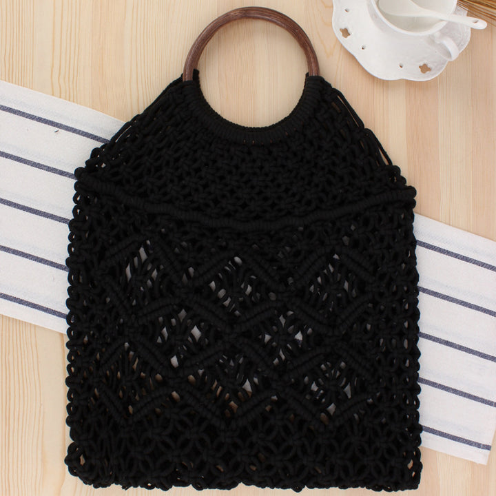 Makramee Tote bag with Double-layered Inner pocket Skanto