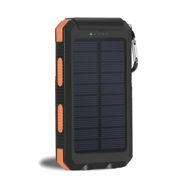 Solcelledrevet powerbank med støtsikkert design og integrert karabinkrok Skanto