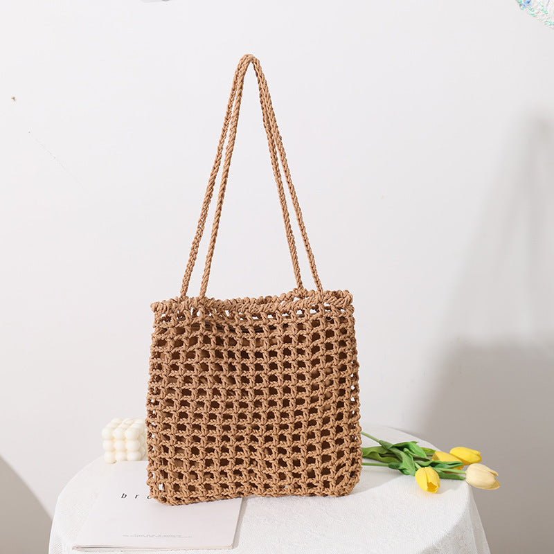 Handmade Cotton Bag with Decorative Net Design Skanto