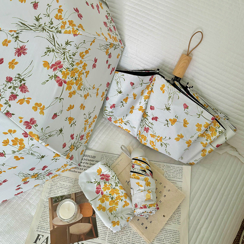 Dame Foldbar solskjerm med blomsterdesign Skanto