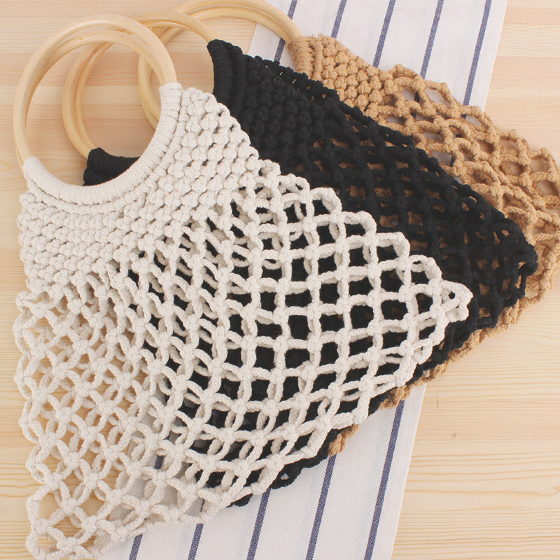 Handbag with artistic mesh design Skanto
