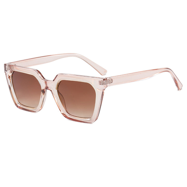 Dame moderne designer-solbrille med transparent ramme Skanto