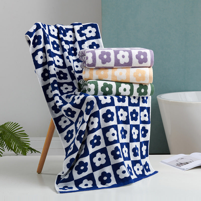 Damer Luksuriøst Frotté-Badehåndkle med Blomsterdesign Skanto