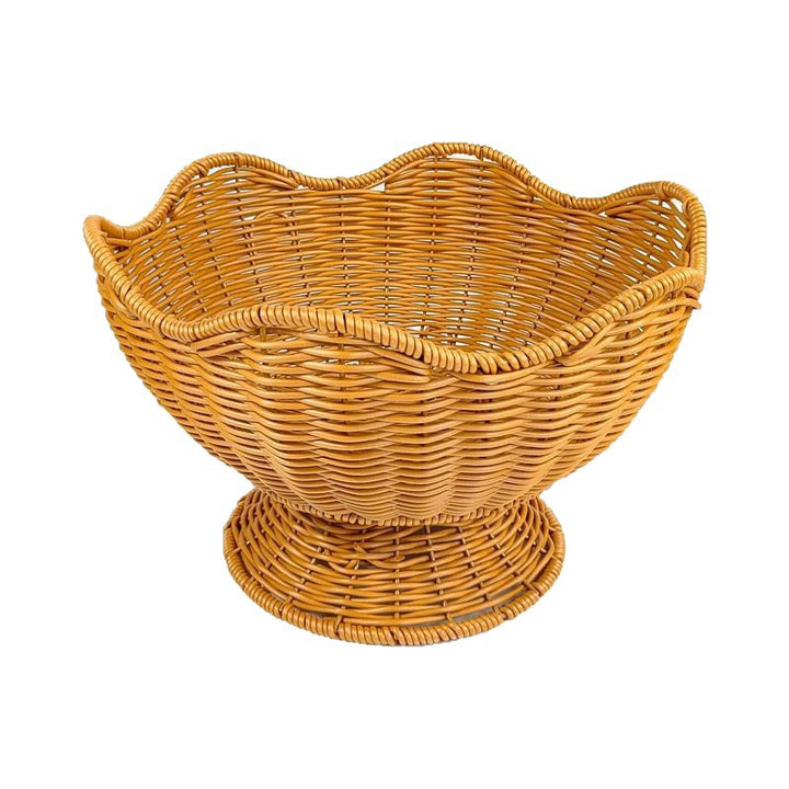 Unisex Rattan Fruktskål med elegante bølgelinjer Skanto