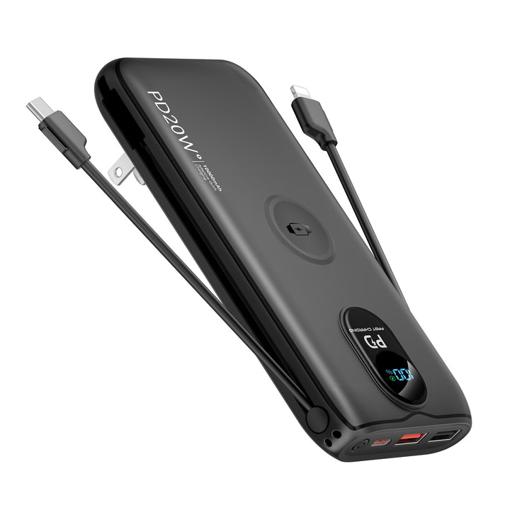 Powerbank med trådløs ladefunksjon og høyytelses hurtiglading Skanto
