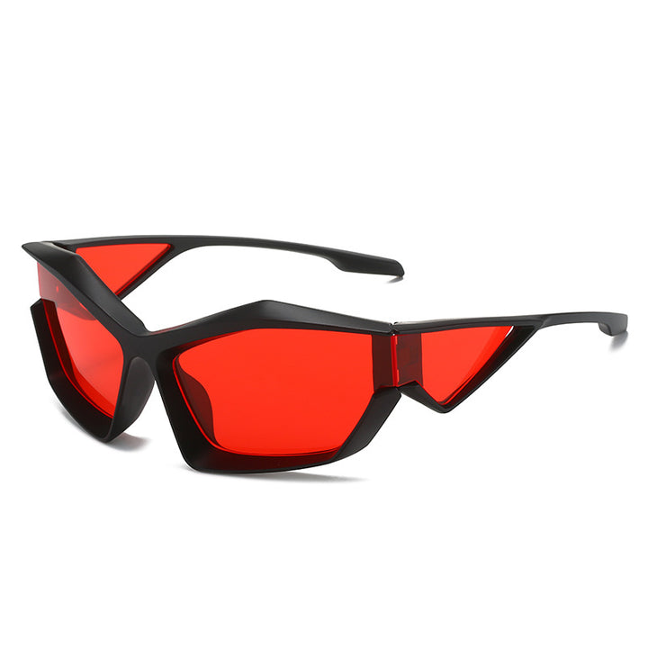 Dame sporty performance solbriller med moderne geometrisk ramme Skanto