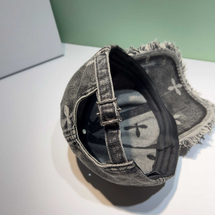 Unisex Slittet Denim Frynset Caps Skanto