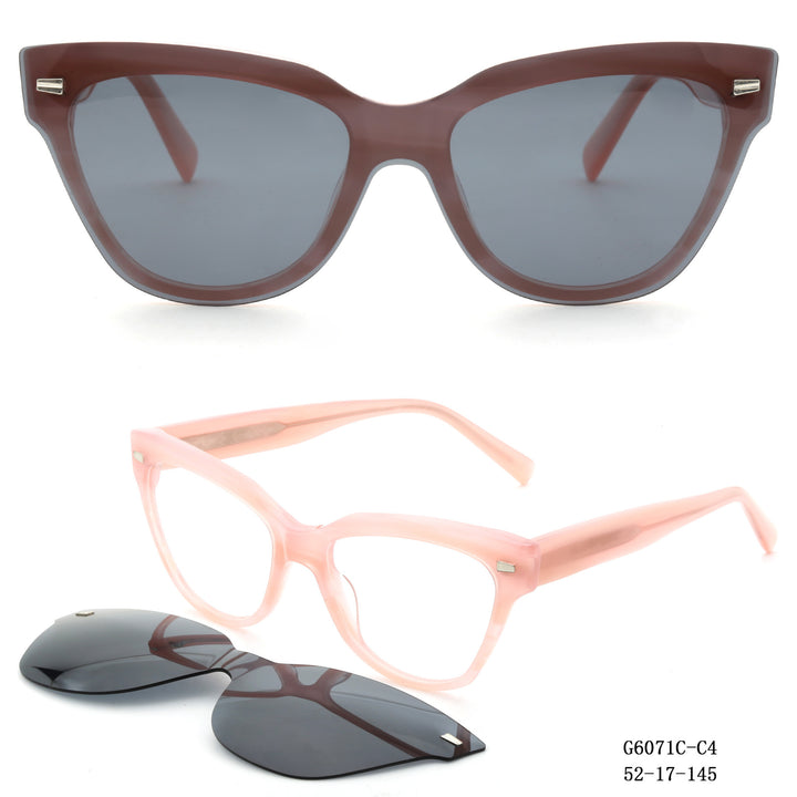 Dame moter Cat-Eye solbriller med avtakbare glass Skanto