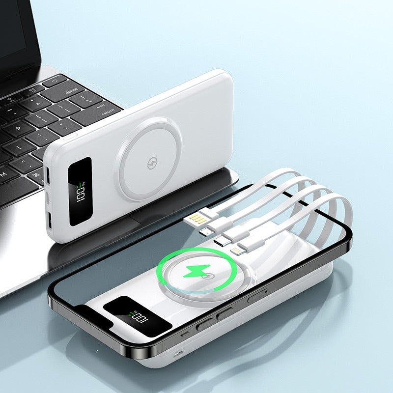 Powerbank med trådløs ladefunksjon fra Skanto