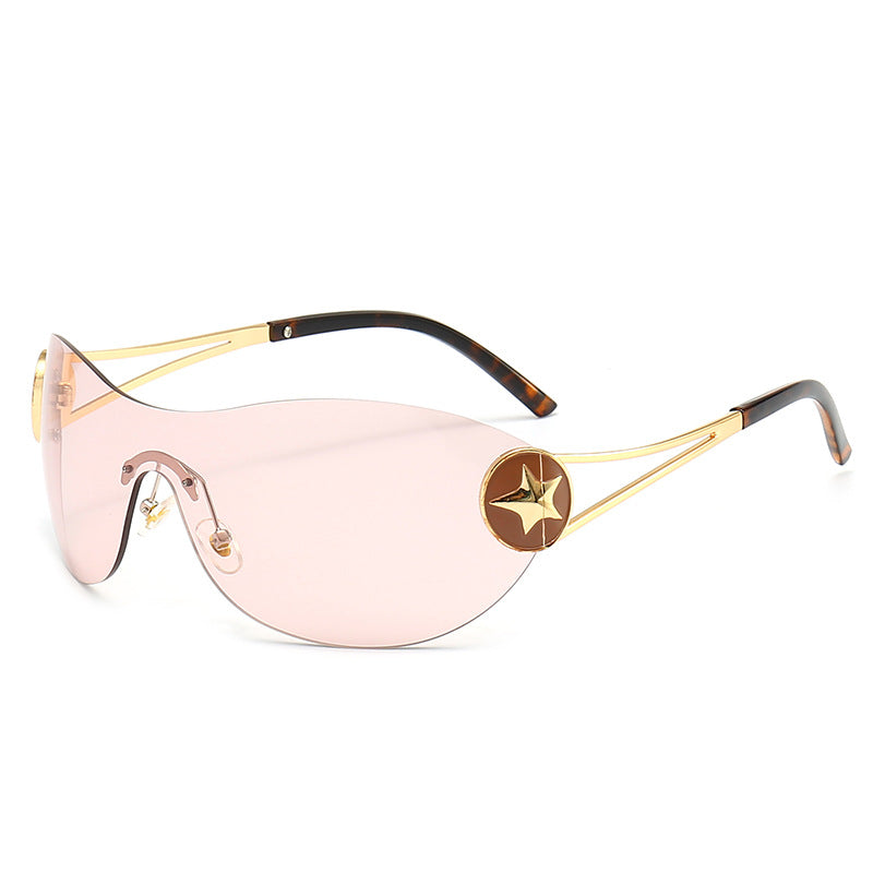 Dame Motebar Solbrille med gjennomsiktig design og stilige detaljer Skanto