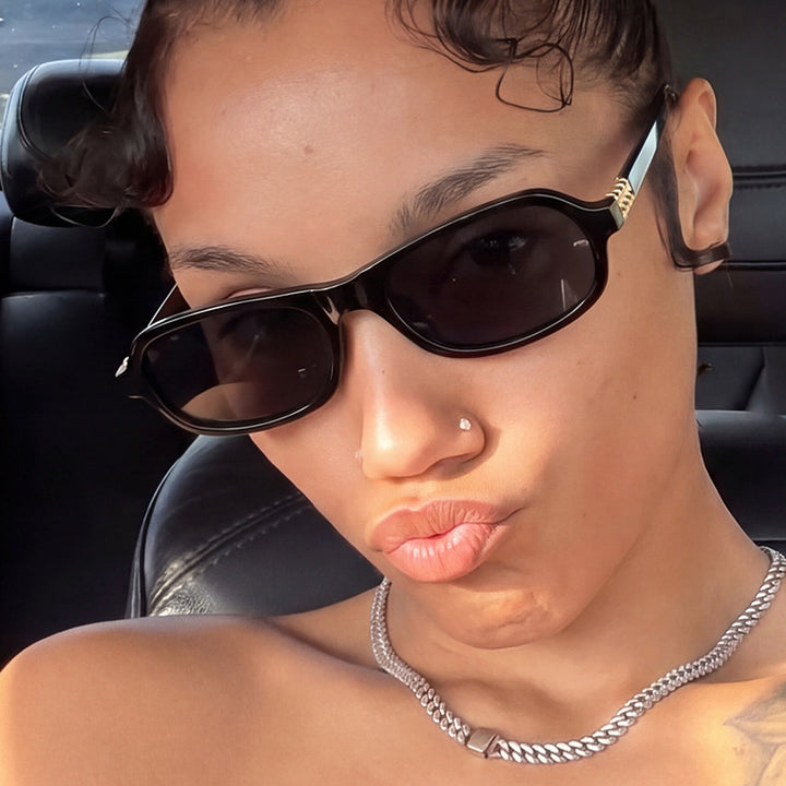 Women's trendy stylish sunglasses with golden accents Skanto