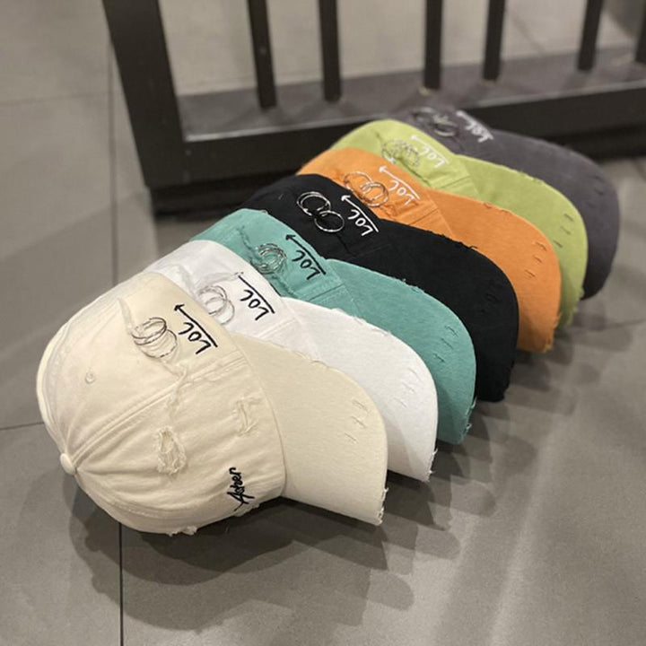 Herre Slitt Denim Caps Skanto