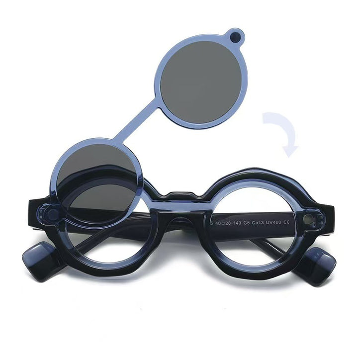 Damer moterik solbrille med unikt runddesign Skanto