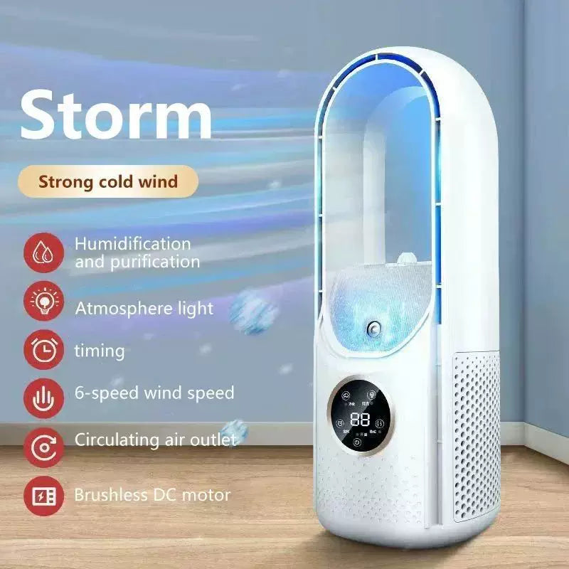 Unisex én størrelse bladløs evaporativ tårnvifte og luftfukter med berørings-LED-skjerm og børsteløs motor Skanto