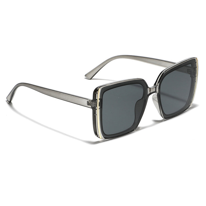 Dame oversized Designer-solbrille med unik ramme Skanto