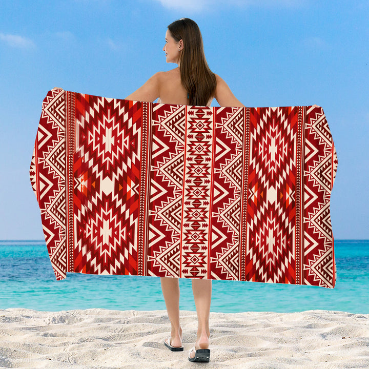 Strandteppe med eksklusiv geometrisk tribal-design Skanto