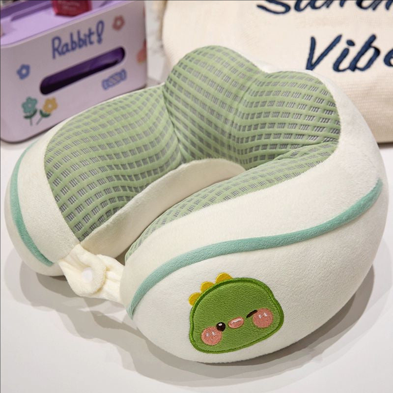 ergonomisk plysj nakkepute med dyremotiv Skanto