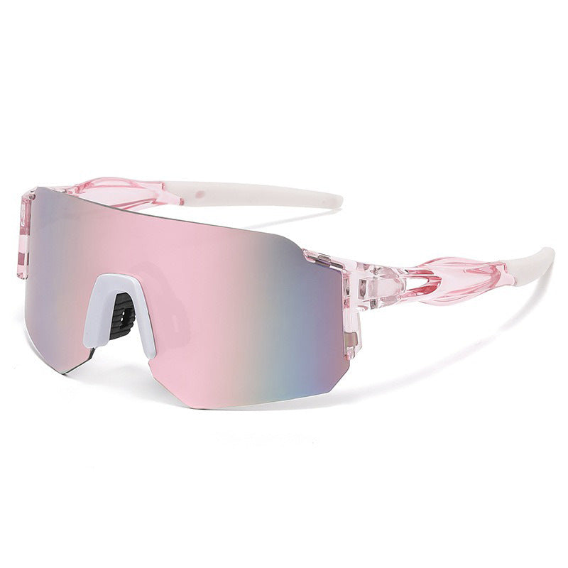 Unisex nan Wraparound Sports-solbriller med speilvendt ett-stykke visir og fleksibel plastbøyle Skanto