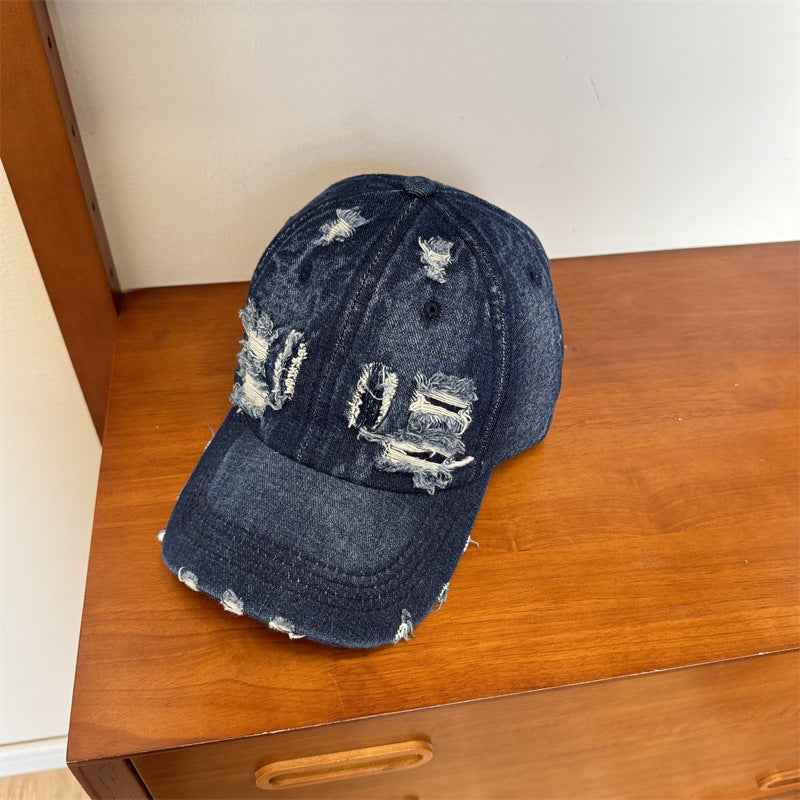 Kvinne Slitt Denim Justerbar Baseball Caps Skanto