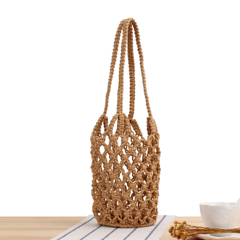 Handbag made of hand-knotted natural material with airy structure Skanto