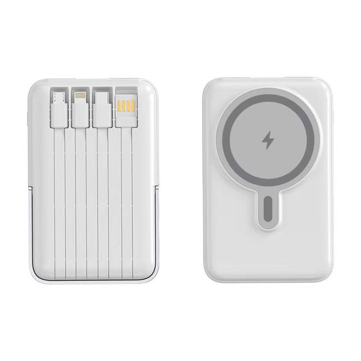 Powerbank med integrert ladekabel og magnetisk ladefunksjon Skanto