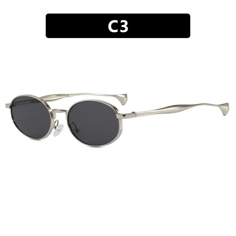 Women's robust round sunglasses with mirrored lenses Skanto