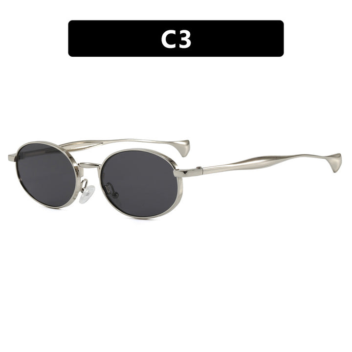 Women's robust round sunglasses with mirrored lenses Skanto