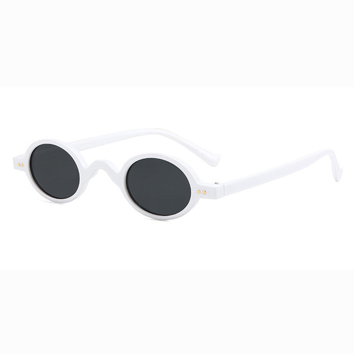 Dame rund solbrille i retrostil Skanto