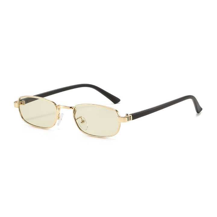 Women's elegant rectangular sunglasses with fine metal frame Skanto