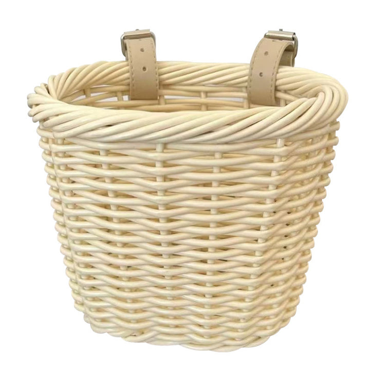 Unisex oppbevaringskurv med elegante lærhåndtak Skanto