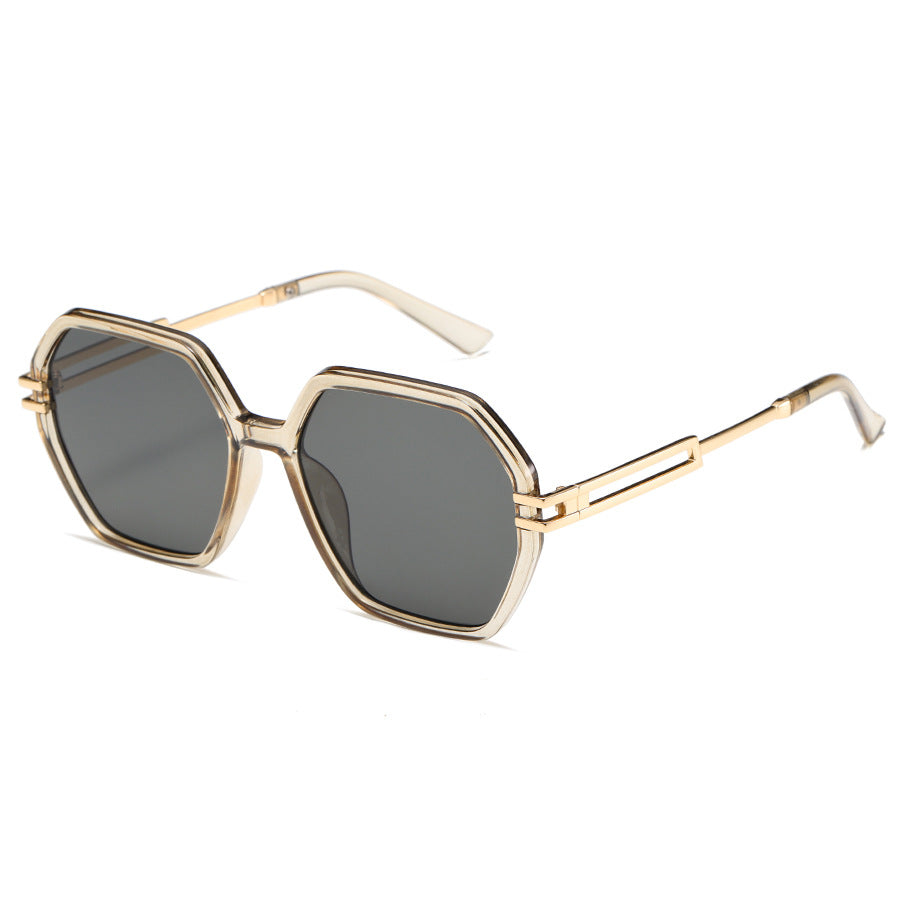 Dame moteriktig solbrille i avantgardistisk heksagon-design Skanto